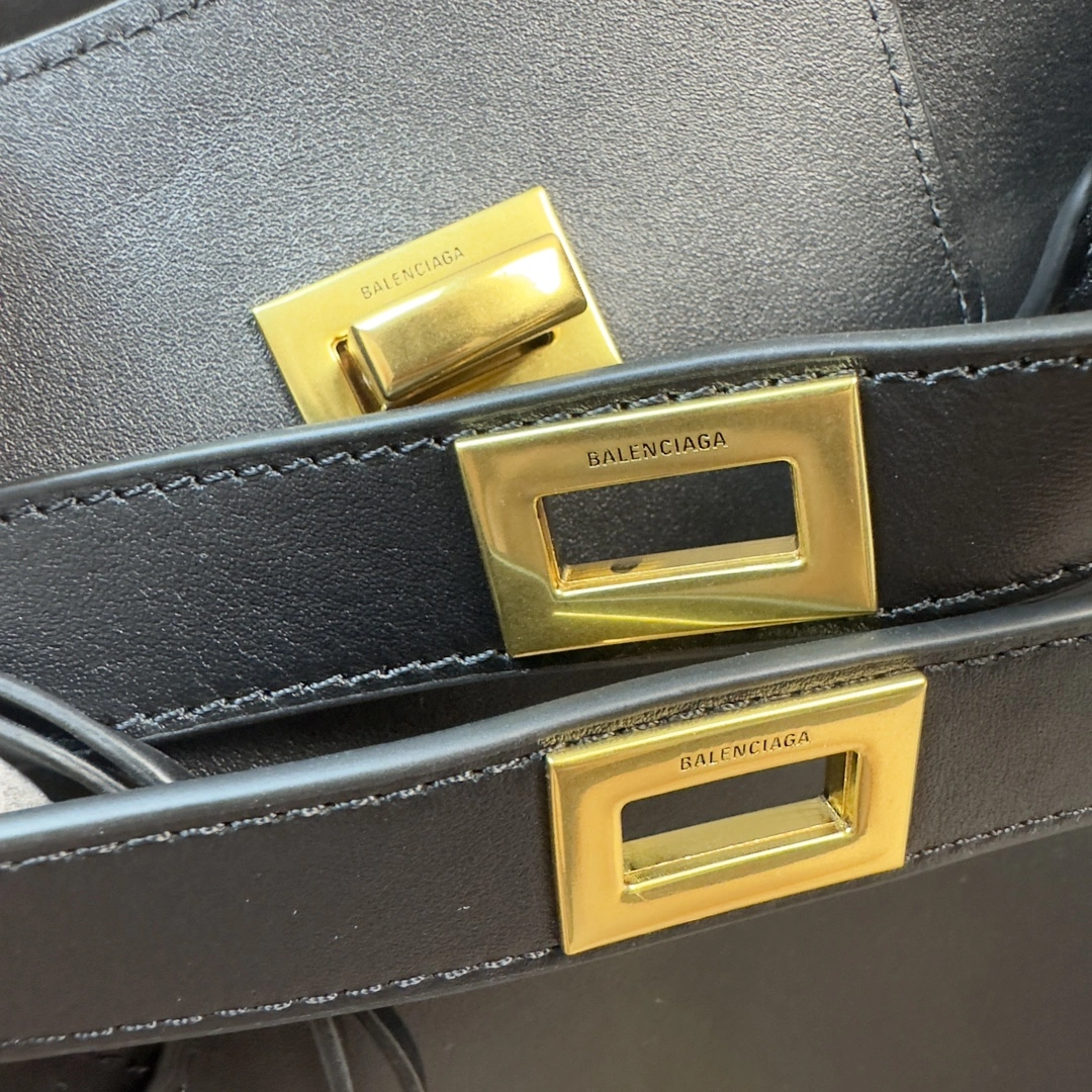 Balenciaga Bel-Air  Calfskin Bag with Iconic Square Lock SmoothTexture 64666