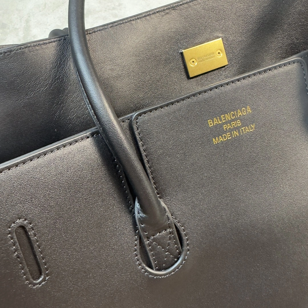 Balenciaga Bel-Air  Calfskin Bag with Iconic Square Lock SmoothTexture 64666