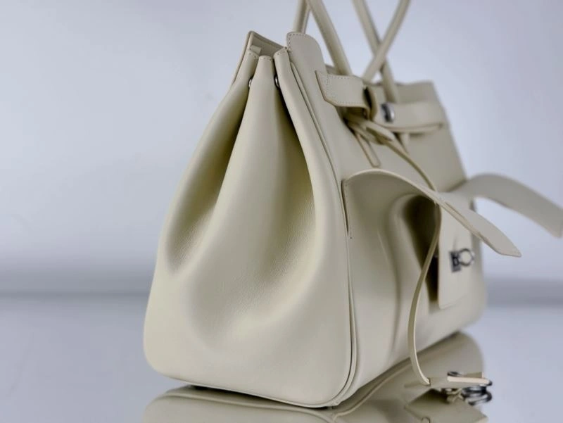 Tailored Balenciaga Bel-Air Oversized  Calfskin Bag with Square Lock 67010