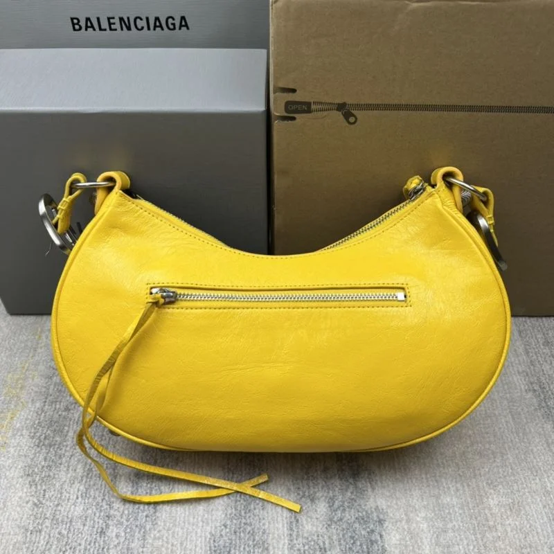 Chic Balenciaga Big Yellow  Half-Moon Motorcycle Dumpling Bag 38354