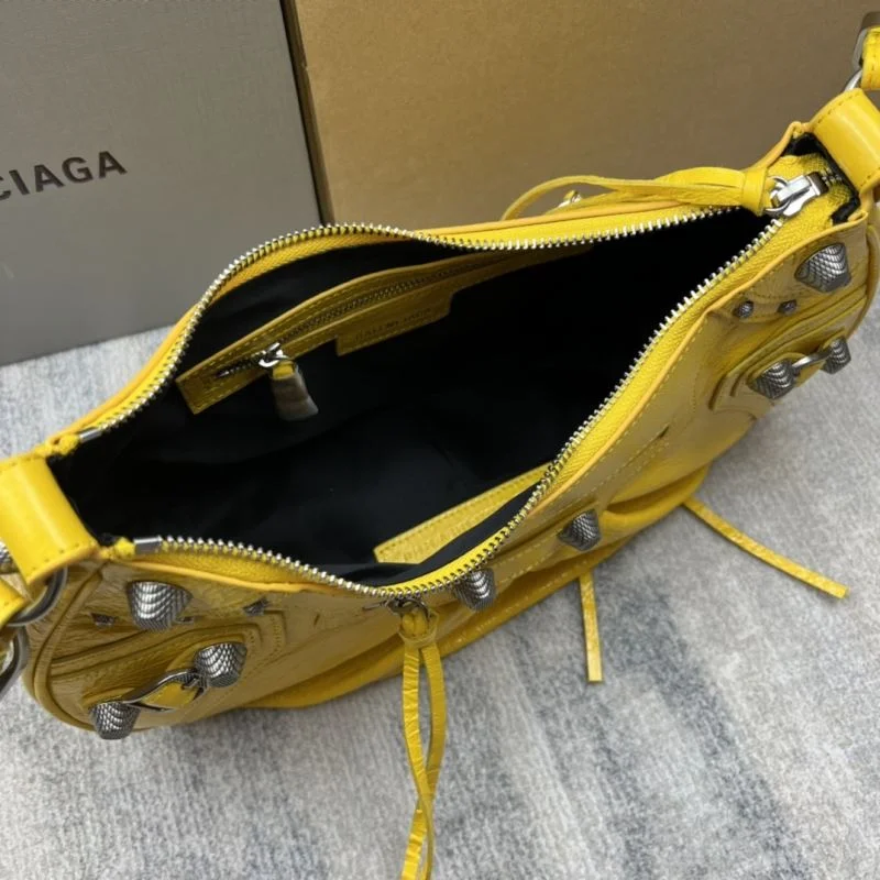 Chic Balenciaga Big Yellow  Half-Moon Motorcycle Dumpling Bag 38354