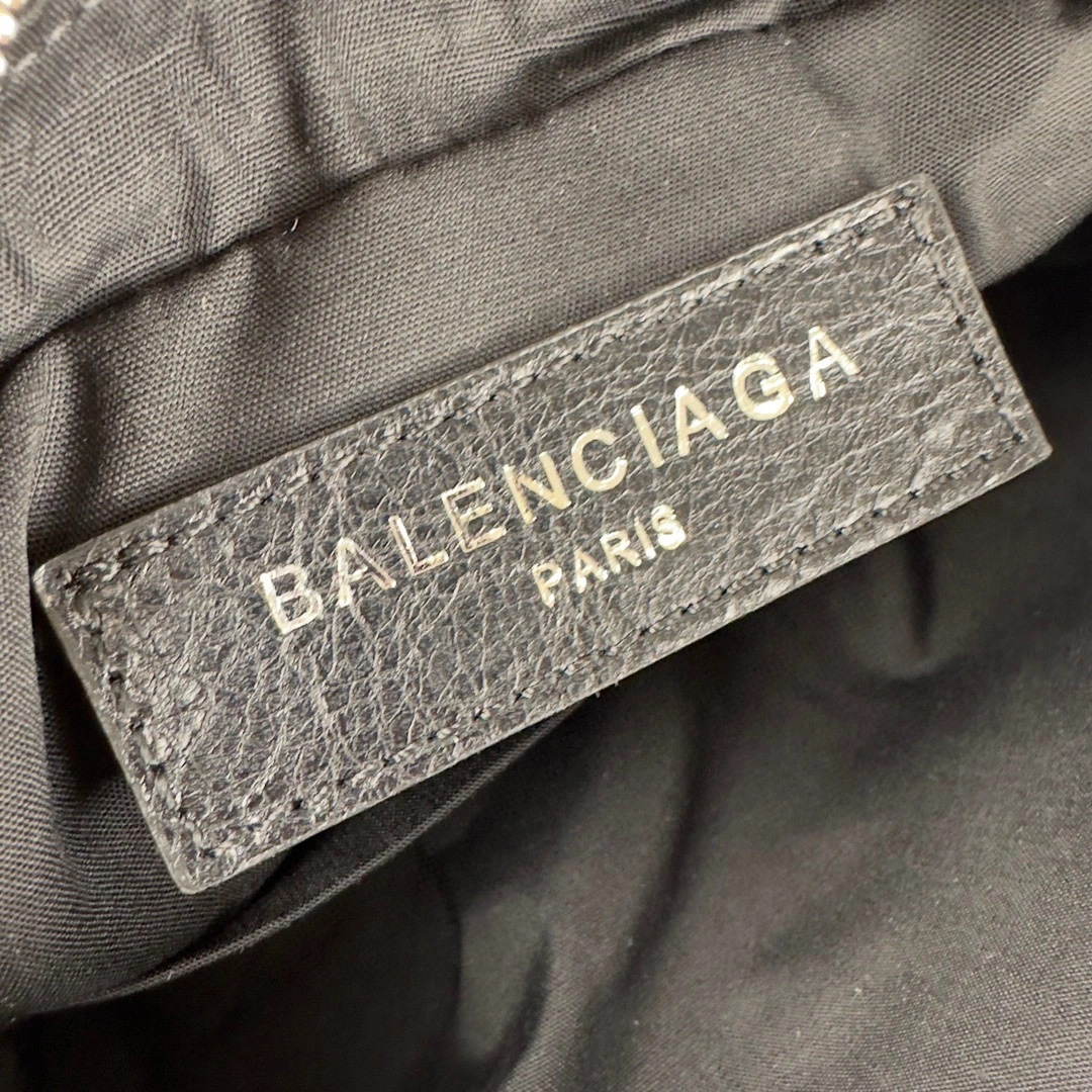 Balenciaga Black Cracked Lambskin Motorcycle Chest Bag AllSeason 60851