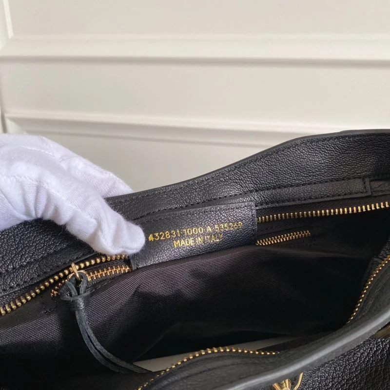 Colorful Balenciaga Black Goat Leather Motorcycle Bag with Gold Studs 38309