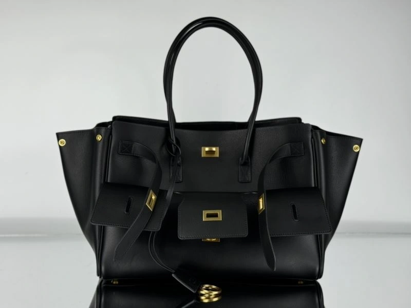 Balenciaga Black Gold Bel-Air Oversized  Calfskin Bag Classic 67012