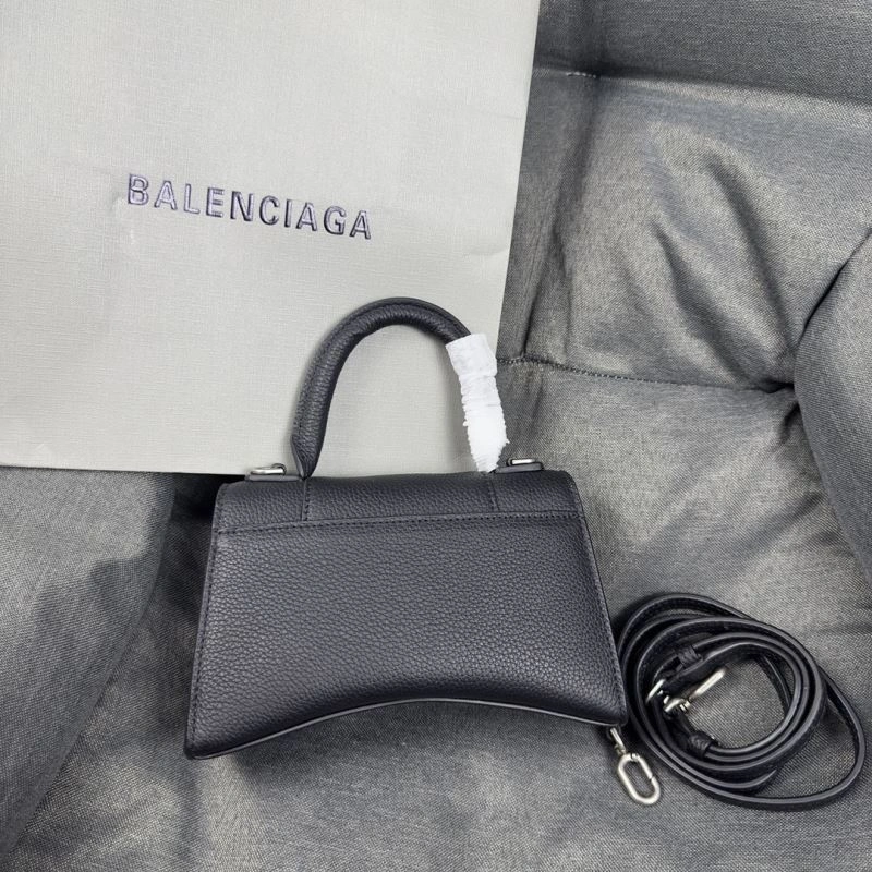 Thermal Balenciaga Black Lychee Hourglass XS Bag with Arc Design 69982