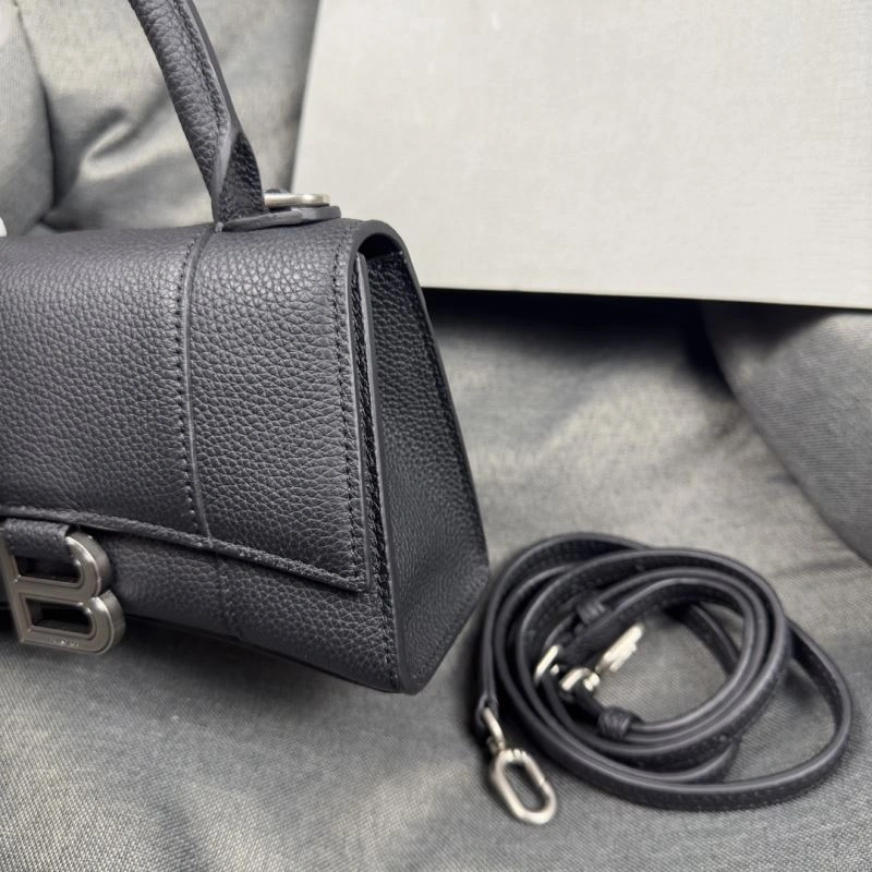 Thermal Balenciaga Black Lychee Hourglass XS Bag with Arc Design 69982