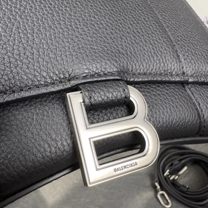 Thermal Balenciaga Black Lychee Hourglass XS Bag with Arc Design 69982