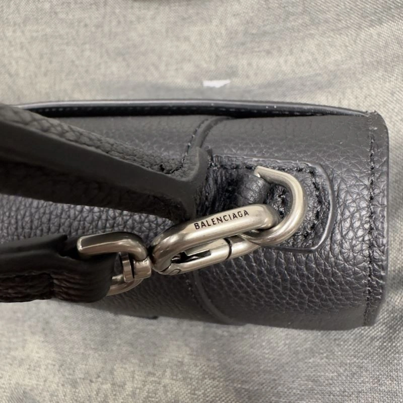 Thermal Balenciaga Black Lychee Hourglass XS Bag with Arc Design 69982