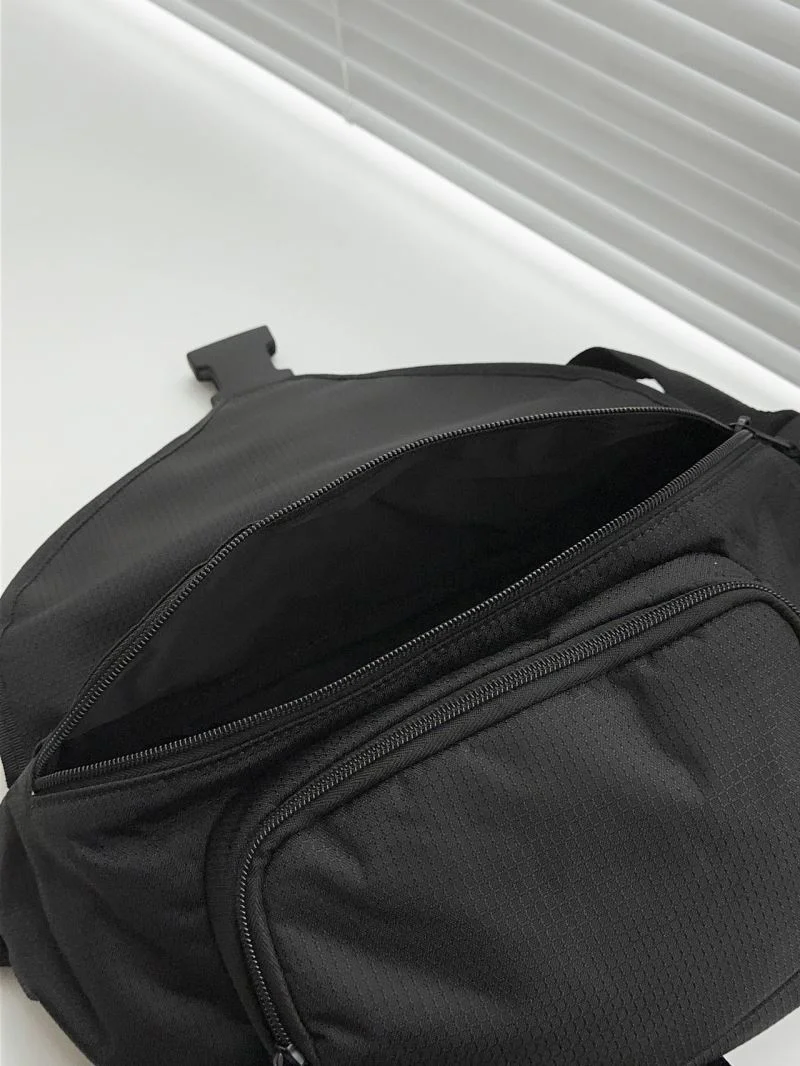 Trendsetting Balenciaga Checkered Nylon Flap Buckle Waist Chest Bag 38220