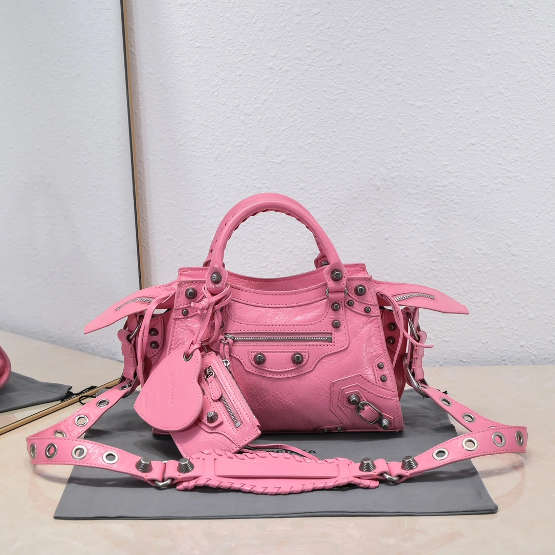 Balenciaga Cherry Blossom Neo Cagole Motorcycle Bag Sustainable 60982