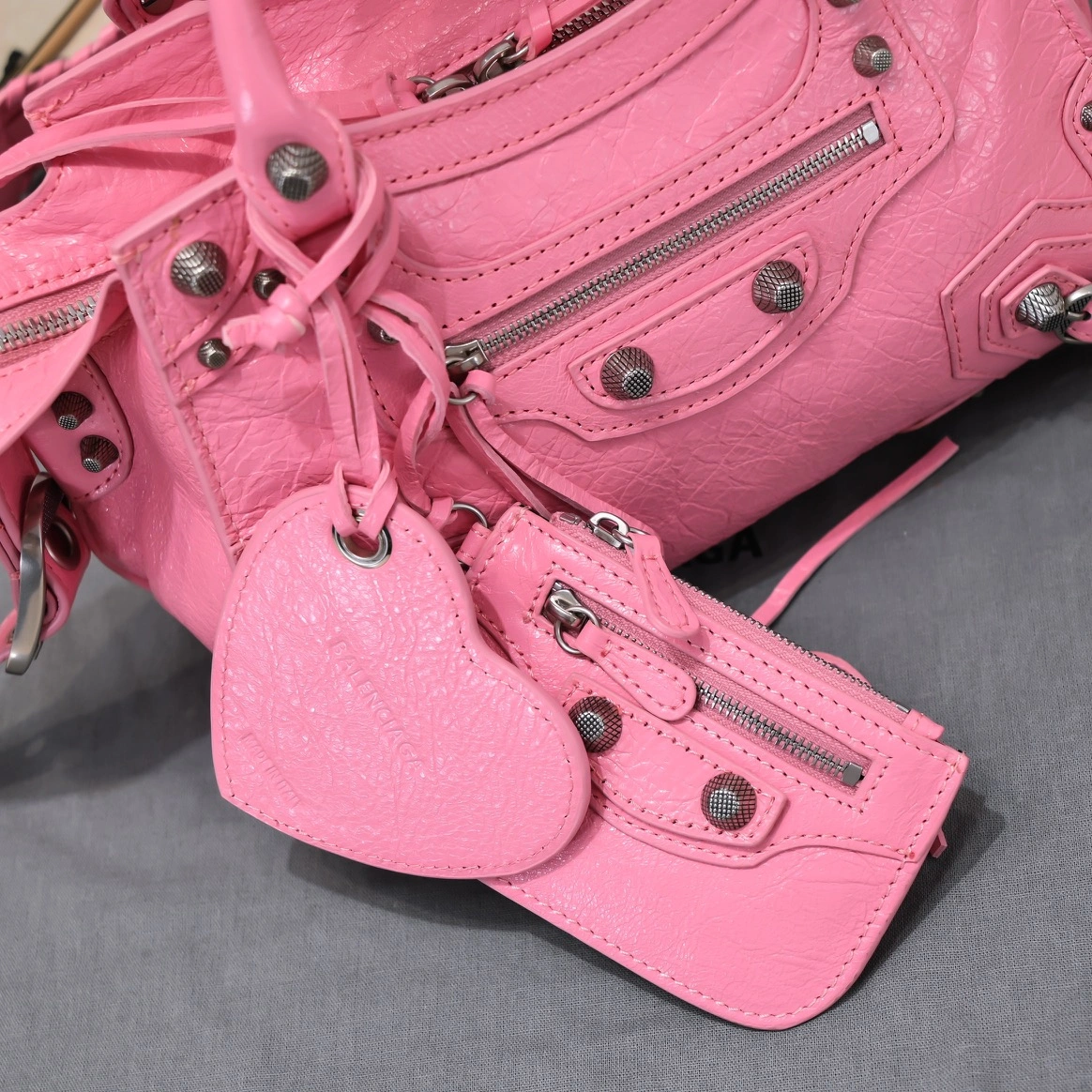 Balenciaga Cherry Blossom Neo Cagole Motorcycle Bag Sustainable 60982