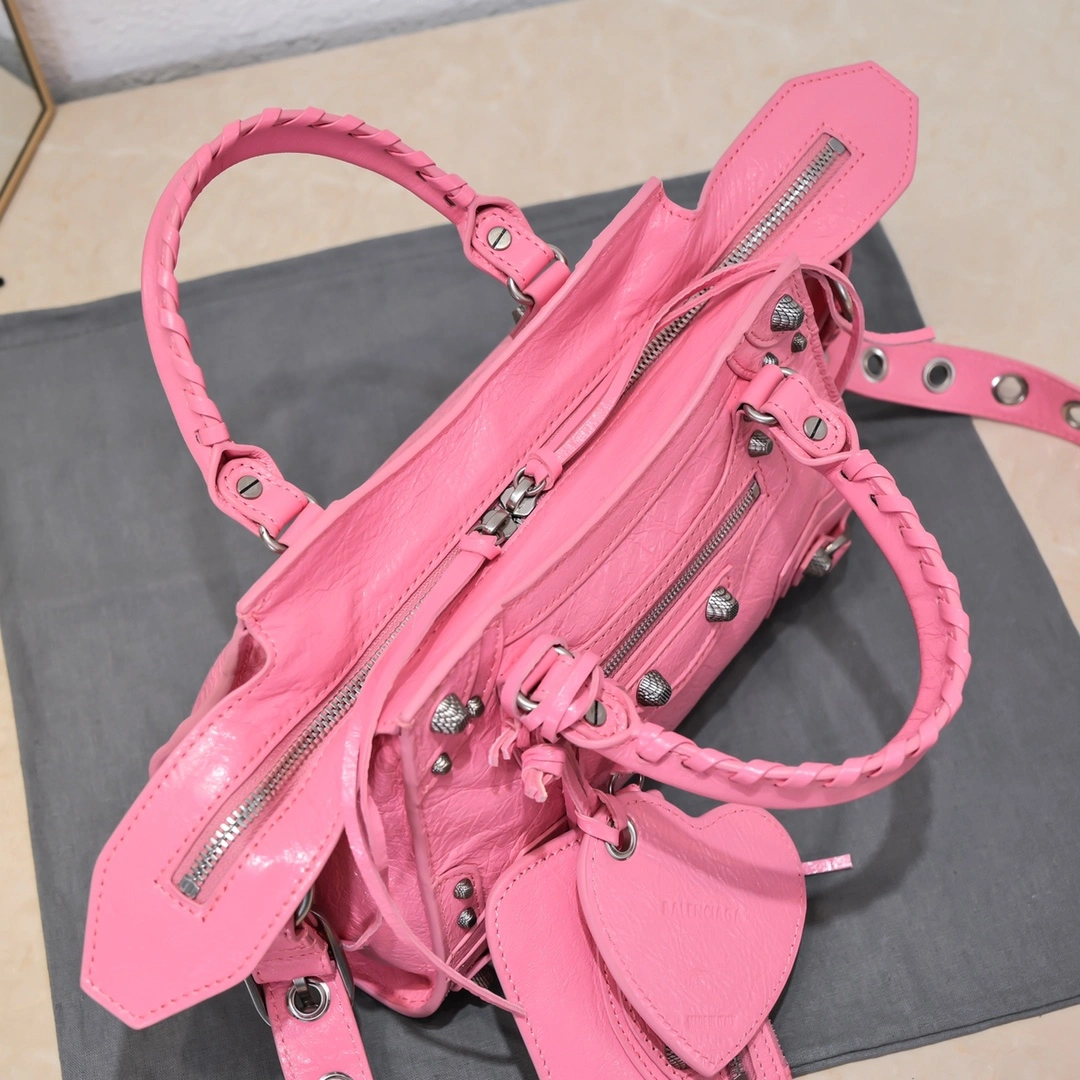Balenciaga Cherry Blossom Neo Cagole Motorcycle Bag Sustainable 60982