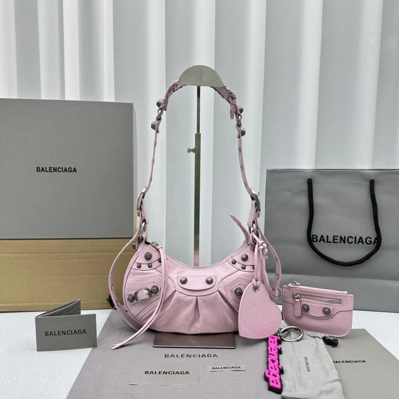 Balenciaga Cherry Blossom Pink Le Cagole Half-Moon Crossbody Bag Sophisticated 78797