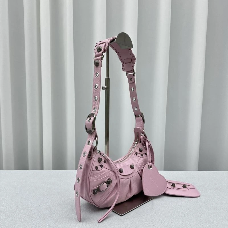 Balenciaga Cherry Blossom Pink Le Cagole Half-Moon Crossbody Bag Sophisticated 78797