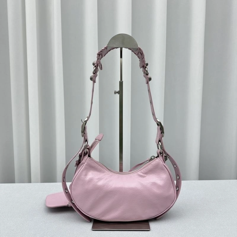 Balenciaga Cherry Blossom Pink Le Cagole Half-Moon Crossbody Bag Sophisticated 78797