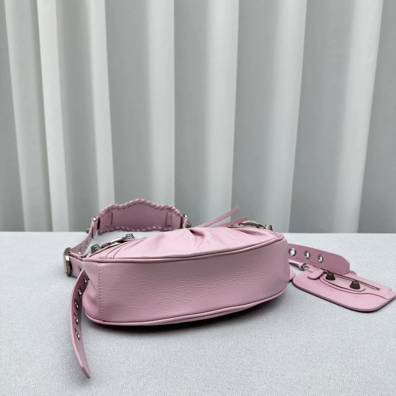 Balenciaga Cherry Blossom Pink Le Cagole Half-Moon Crossbody Bag Sophisticated 78797