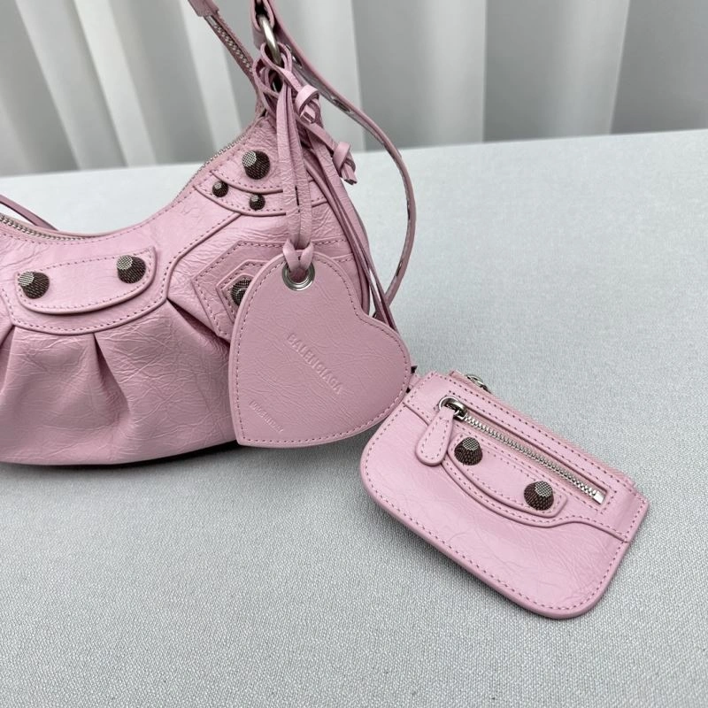 Balenciaga Cherry Blossom Pink Le Cagole Half-Moon Crossbody Bag Sophisticated 78797