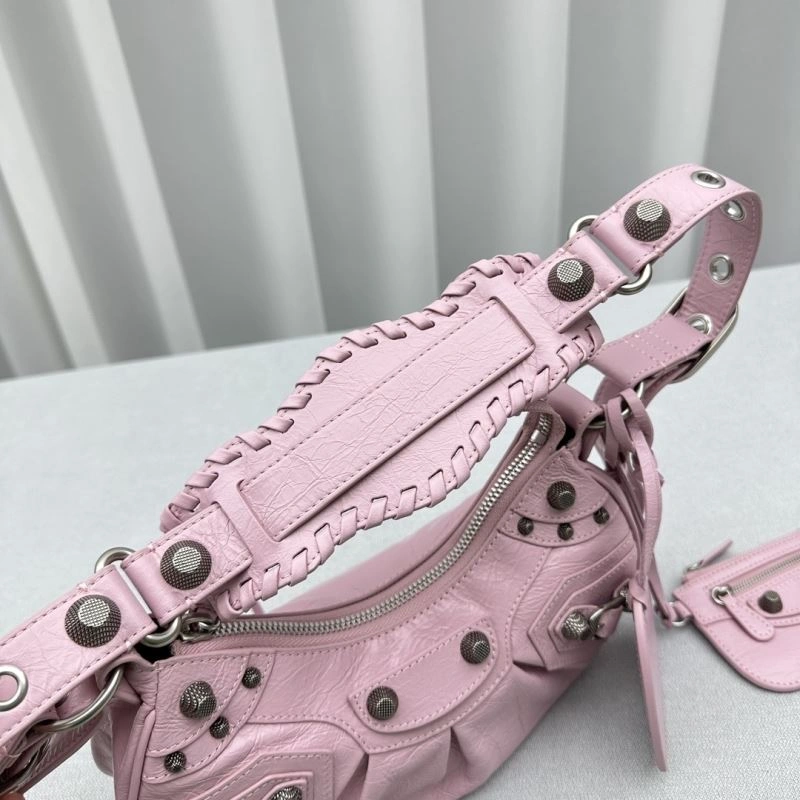 Balenciaga Cherry Blossom Pink Le Cagole Half-Moon Crossbody Bag Sophisticated 78797