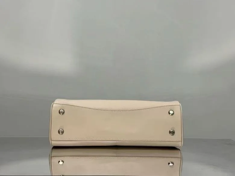Lightweight Balenciaga Chic Apricot Handbag with Silver Buckle -  Elegance 38250