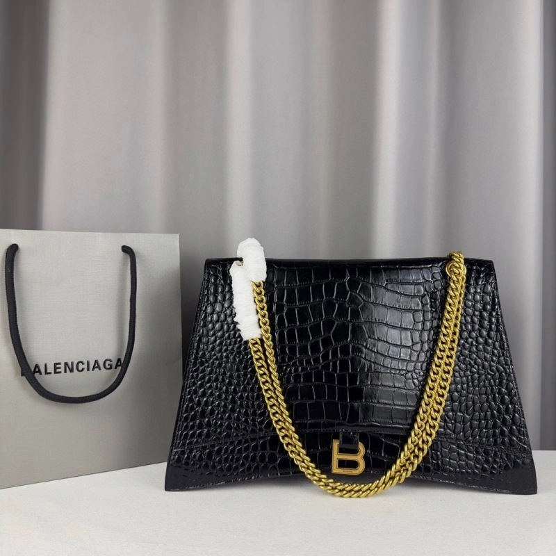 Balenciaga  Crush Pleated Chain Bag - Large Crocodile Style Trendsetting 75313