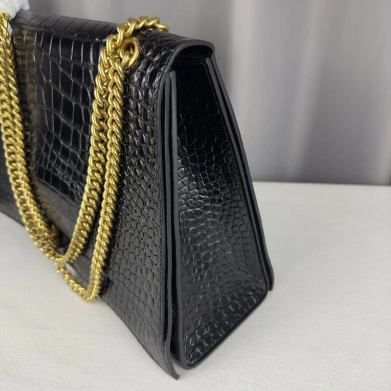 Balenciaga  Crush Pleated Chain Bag - Large Crocodile Style Trendsetting 75313