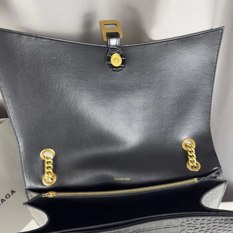 Balenciaga  Crush Pleated Chain Bag - Large Crocodile Style Trendsetting 75313