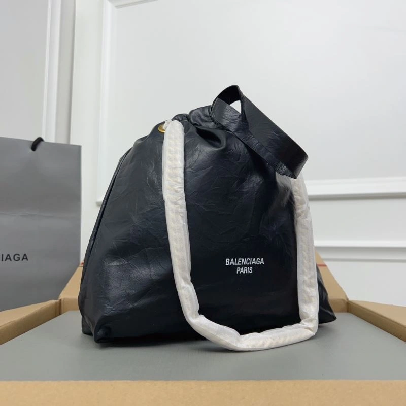 Balenciaga Chic Crush Tote Bag a  Wrinkled Black Calfskin Trendsetting 78792