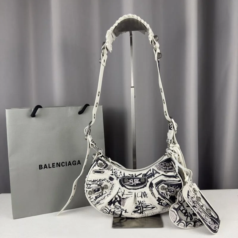 SoftTouch Balenciaga  GraffitiBalenciaga Le Cagole Half-Moon Bag 38399
