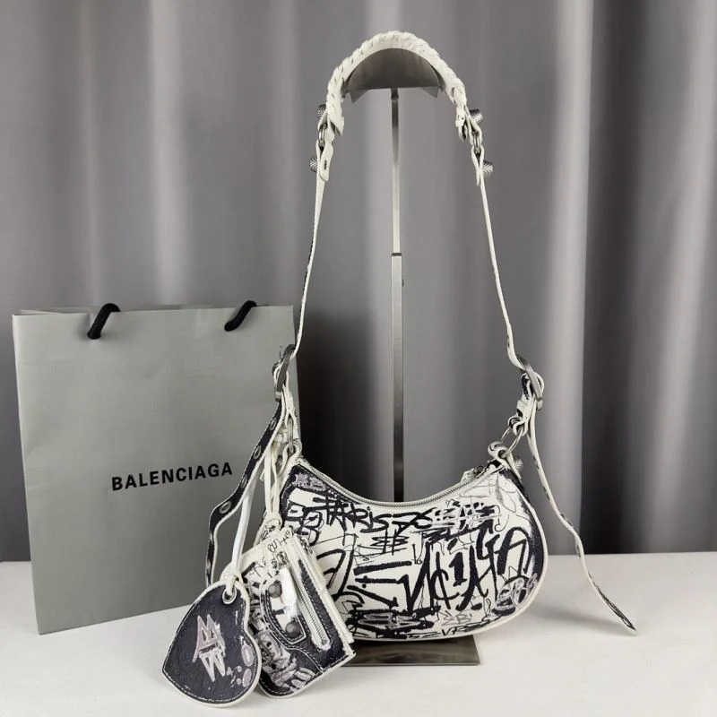 SoftTouch Balenciaga  GraffitiBalenciaga Le Cagole Half-Moon Bag 38399