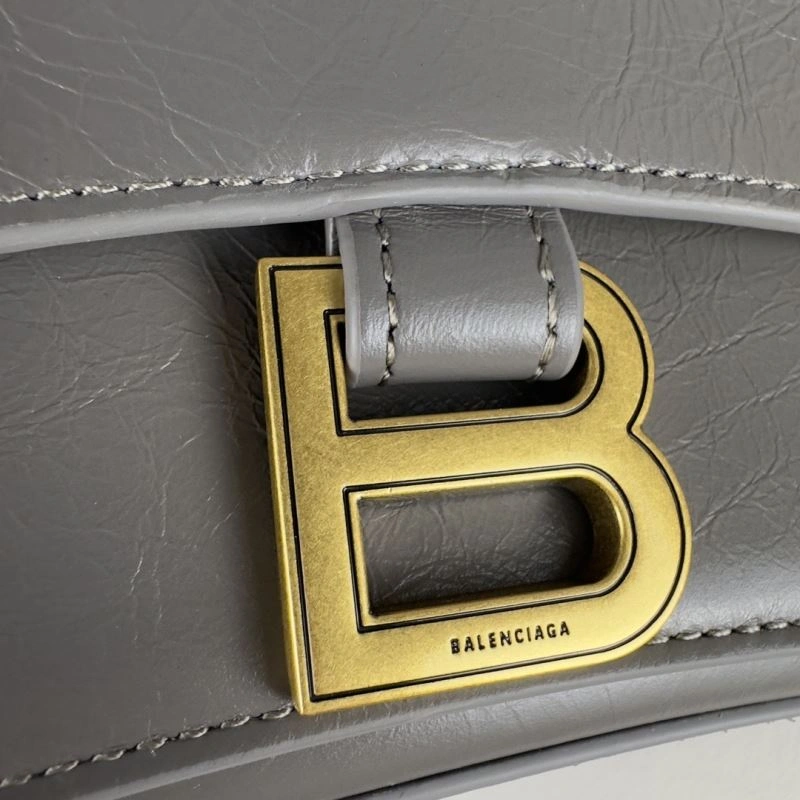 Compact Balenciaga  Gray Pleated Hourglass Quilted Chain Bag 75292