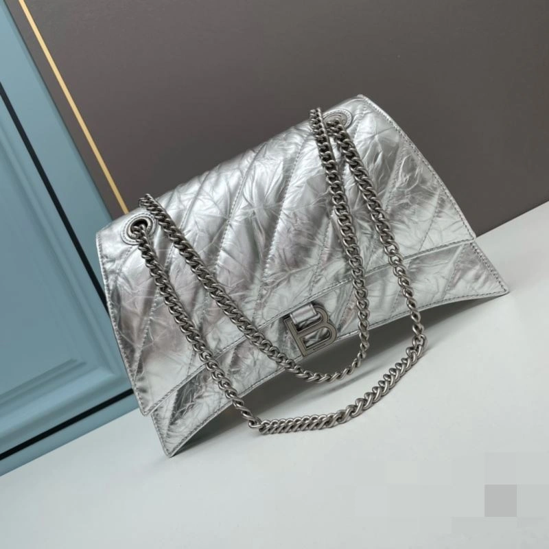 Balenciaga  Hourglass Chain Bag - Large Embroidered Silver Edition Supportive 78663