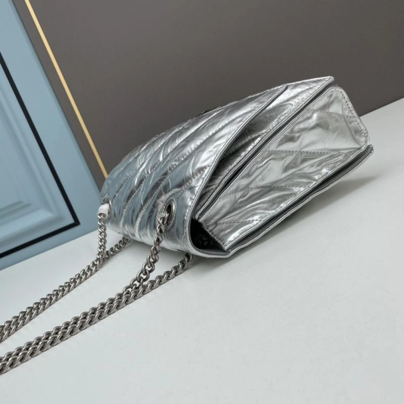 Balenciaga  Hourglass Chain Bag - Large Embroidered Silver Edition Supportive 78663