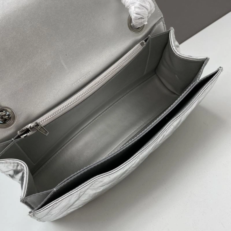 Balenciaga  Hourglass Chain Bag - Large Embroidered Silver Edition Supportive 78663