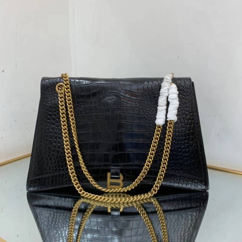 Balenciaga Chic Hourglass Crush Pleated Chain Bag -  Style Bold 78667