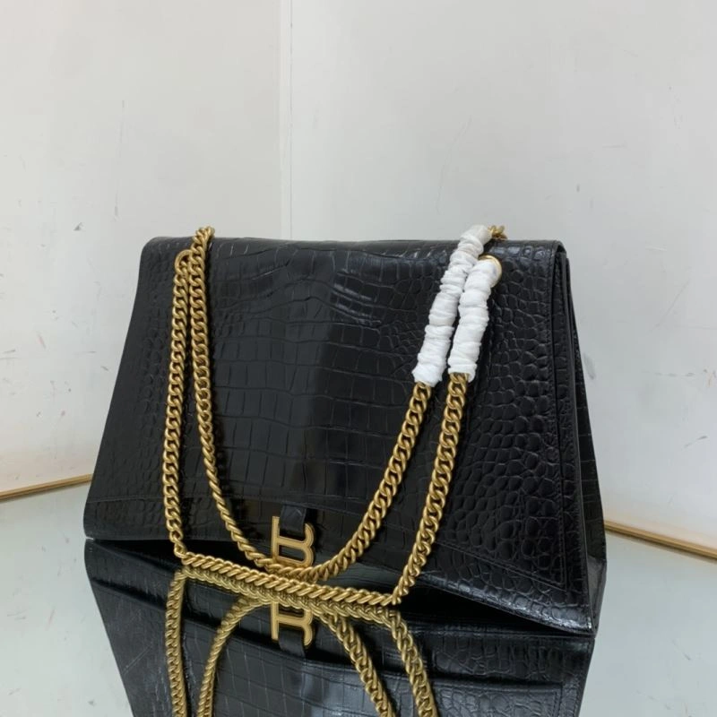 Balenciaga Chic Hourglass Crush Pleated Chain Bag -  Style Bold 78667