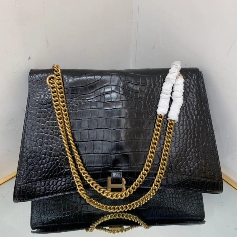Balenciaga Chic Hourglass Crush Pleated Chain Bag -  Style Bold 78667