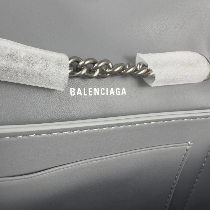 Balenciaga  Silver Crush Mini Hourglass Chain Bag WeatherProof 75275