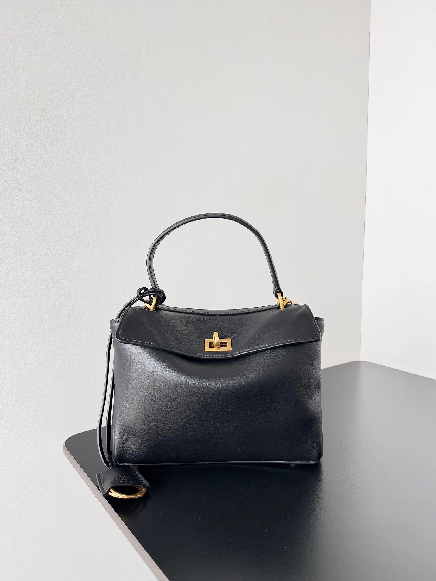 Balenciaga Chic  Mini Black Gold Rodeo Bag - Effortless Elegance TechFriendly 64738