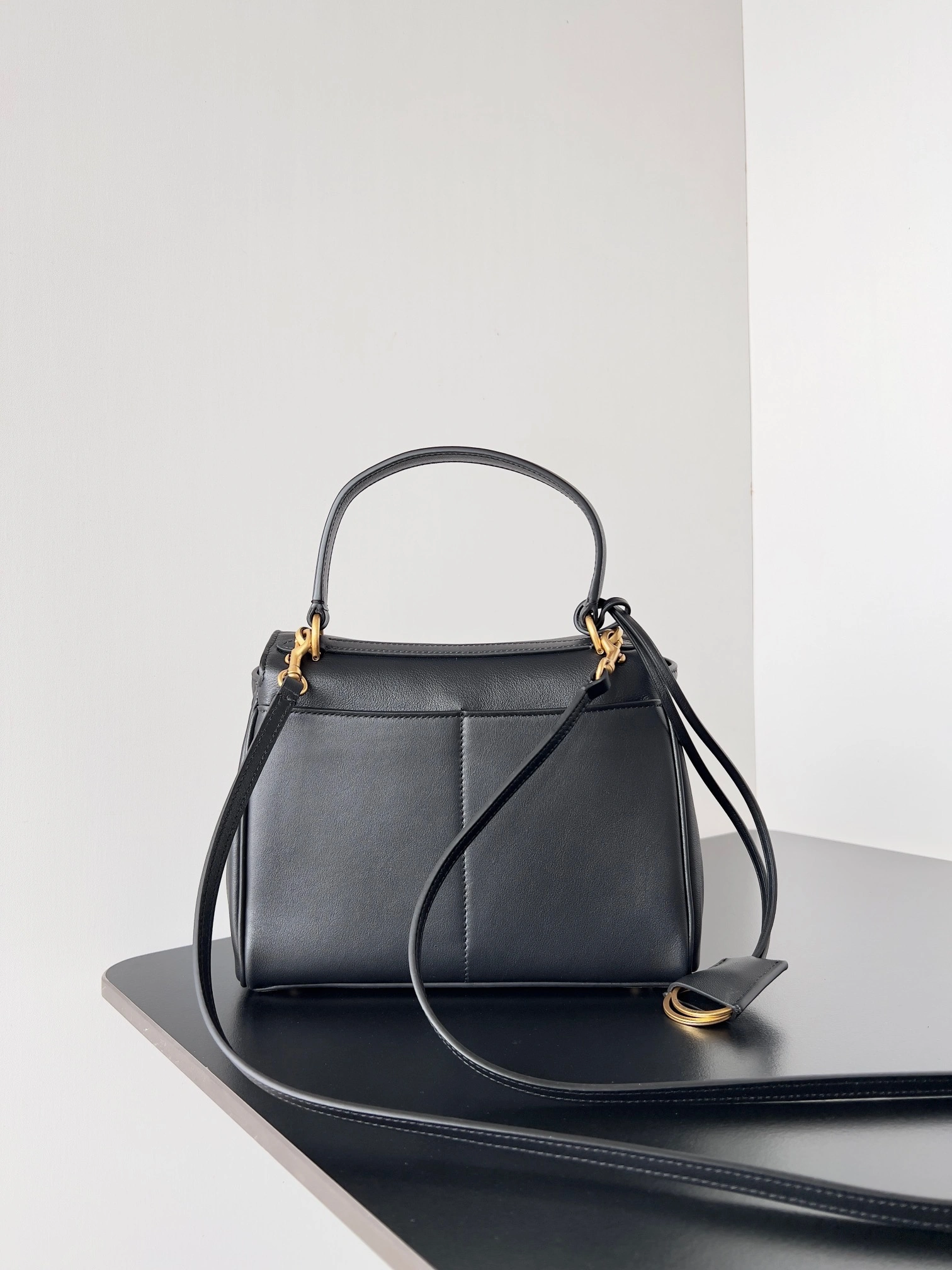 Balenciaga Chic  Mini Black Gold Rodeo Bag - Effortless Elegance TechFriendly 64738