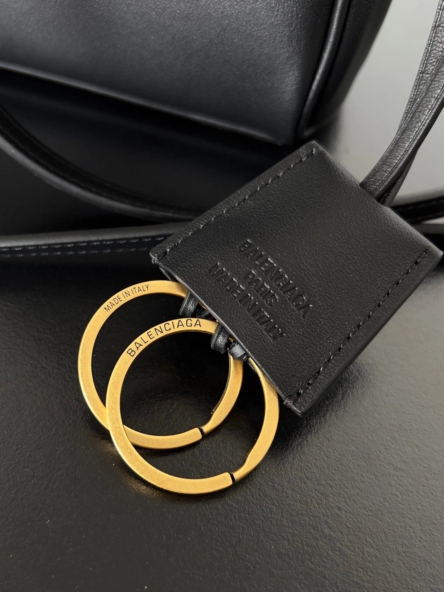 Balenciaga Chic  Mini Black Gold Rodeo Bag - Effortless Elegance TechFriendly 64738