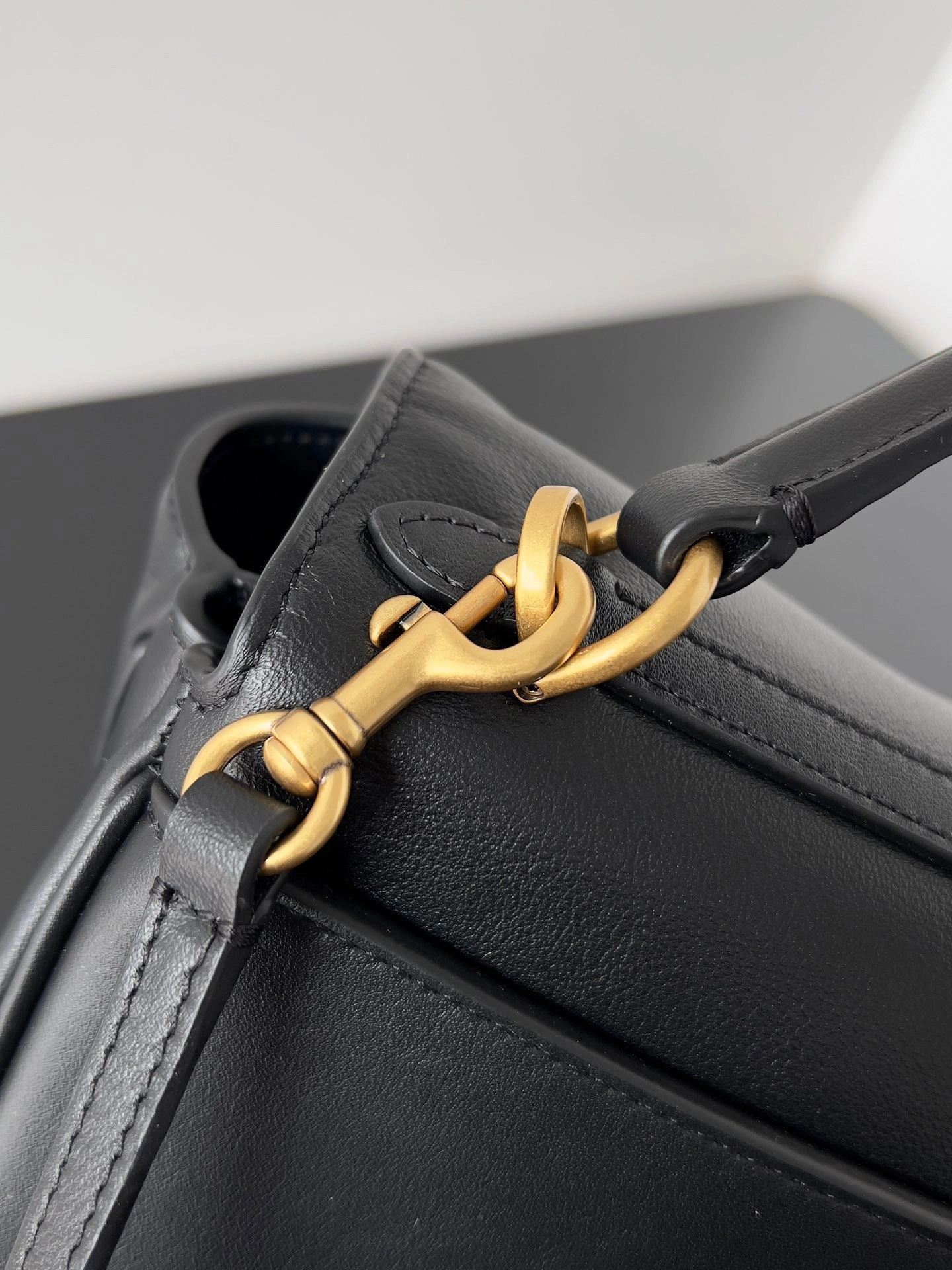 Balenciaga Chic  Mini Black Gold Rodeo Bag - Effortless Elegance TechFriendly 64738