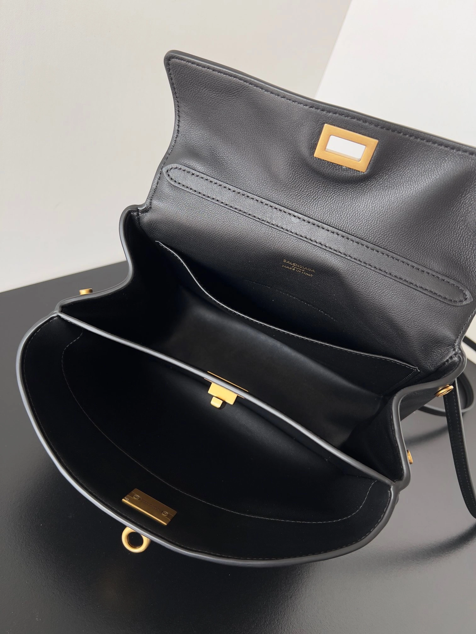 Balenciaga Chic  Mini Black Gold Rodeo Bag - Effortless Elegance TechFriendly 64738