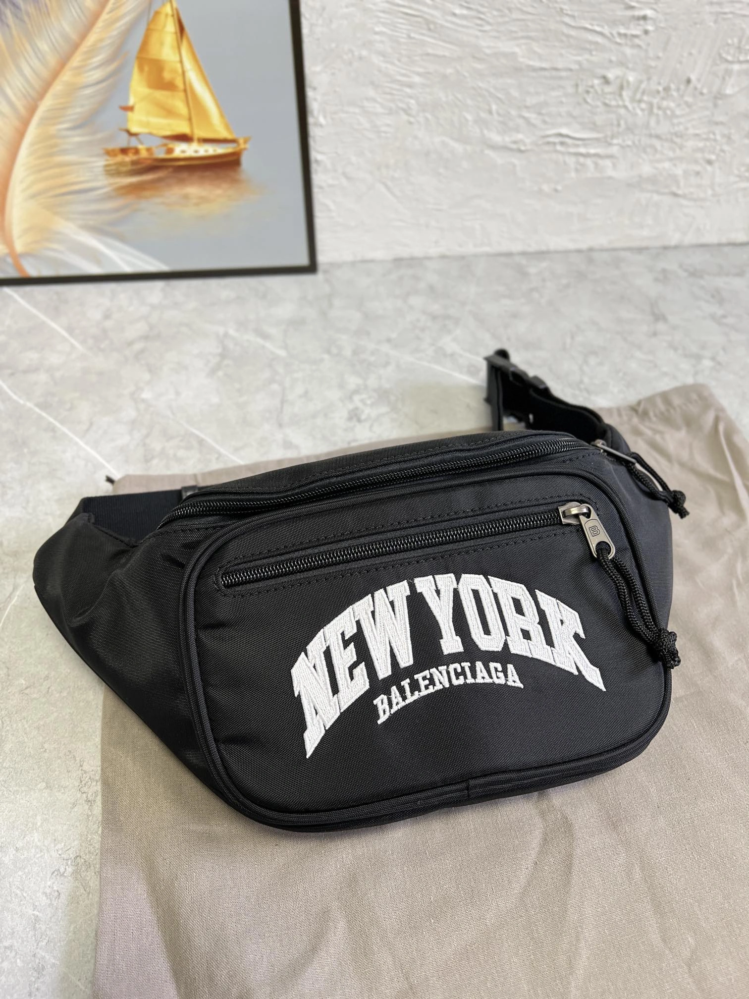 Compact Balenciaga City Series Paris Explorer Waist Bag - Black 60857