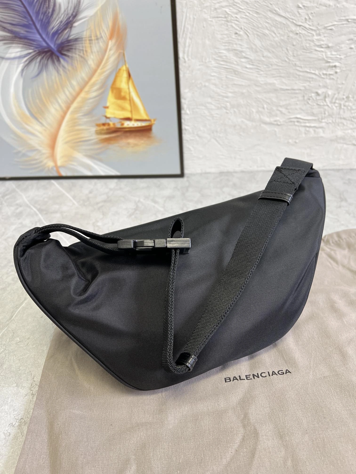 Compact Balenciaga City Series Paris Explorer Waist Bag - Black 60857
