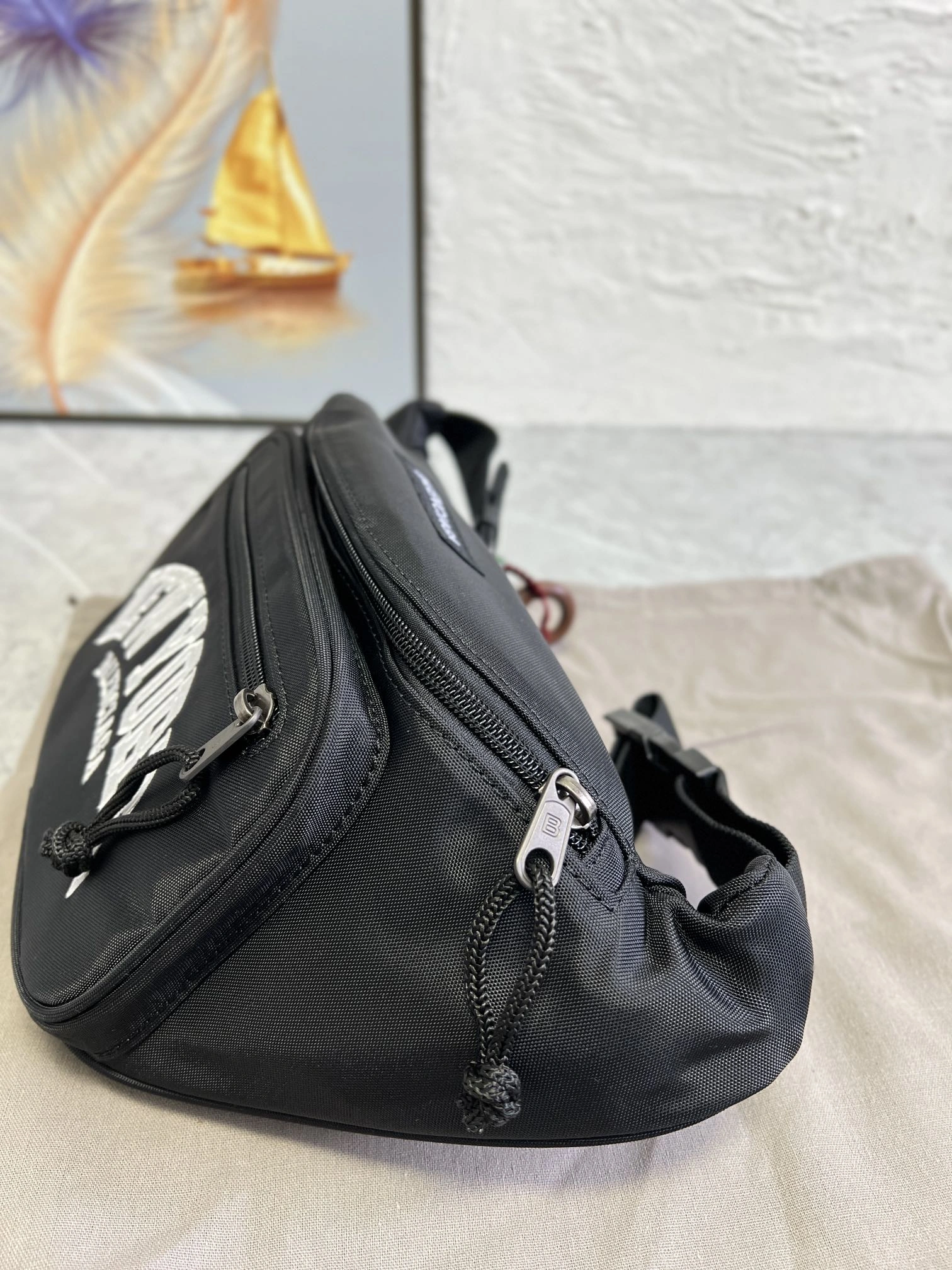 Compact Balenciaga City Series Paris Explorer Waist Bag - Black 60857