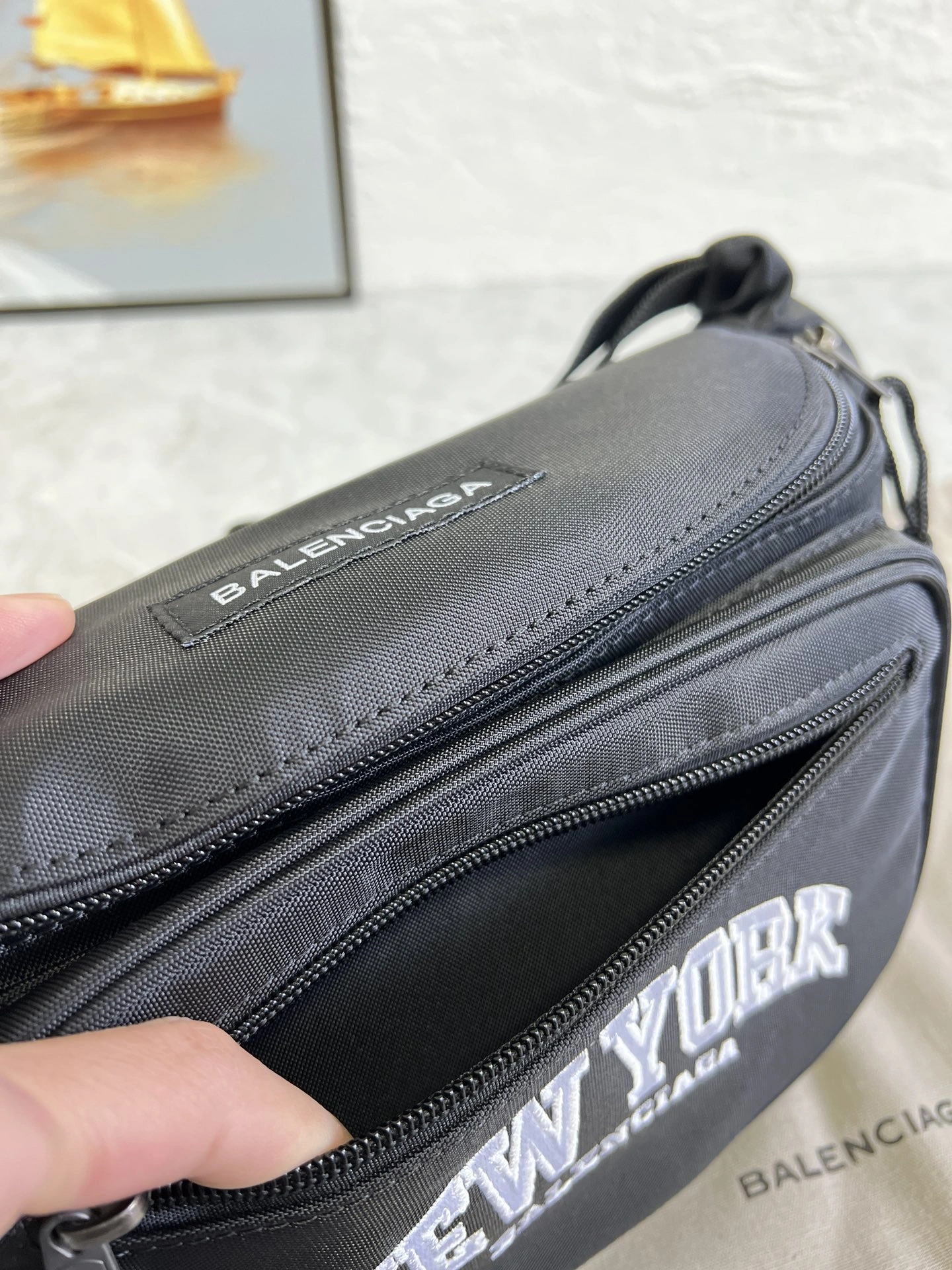 Compact Balenciaga City Series Paris Explorer Waist Bag - Black 60857