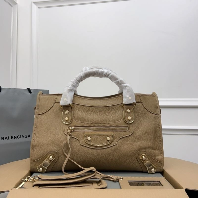 Balenciaga  Apricot Goat Leather Motorcycle Bag with Gold Buckle Tailored 66963