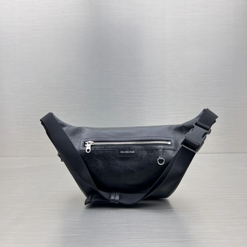 Thermal Balenciaga  Black Motorcycle Multi-Pocket Waist Bag for Travel 78547