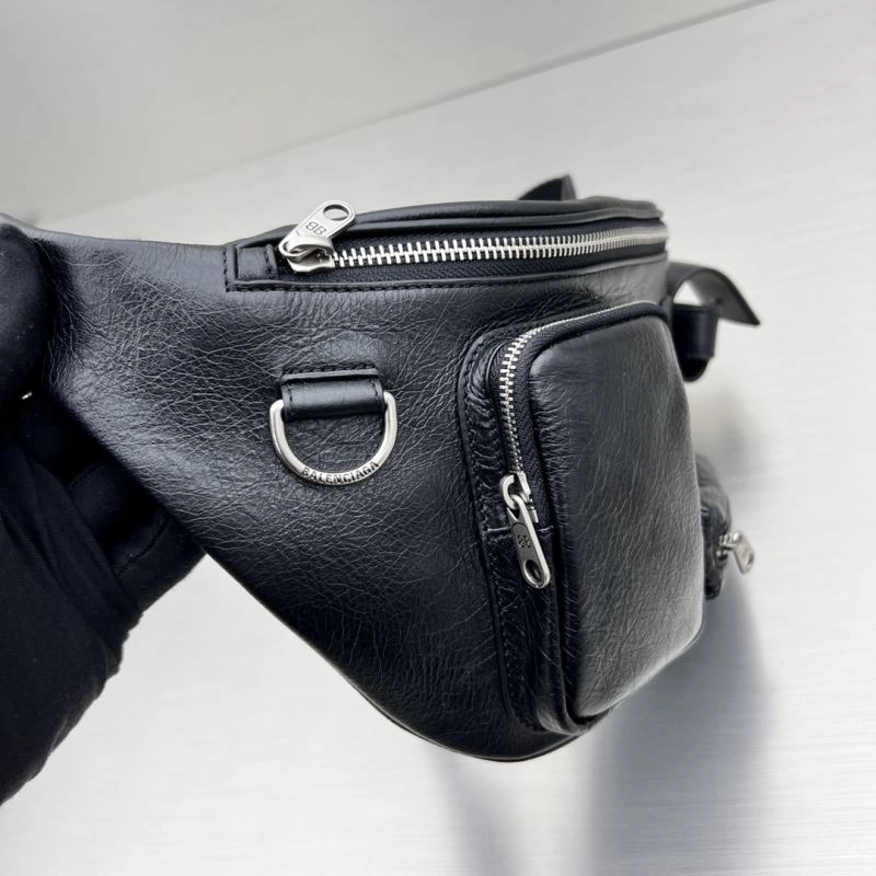 Thermal Balenciaga  Black Motorcycle Multi-Pocket Waist Bag for Travel 78547