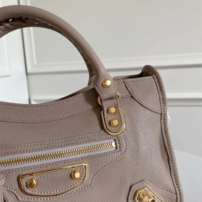 Balenciaga  Goat Leather Motorcycle Bag - Gray-White Chic 38303